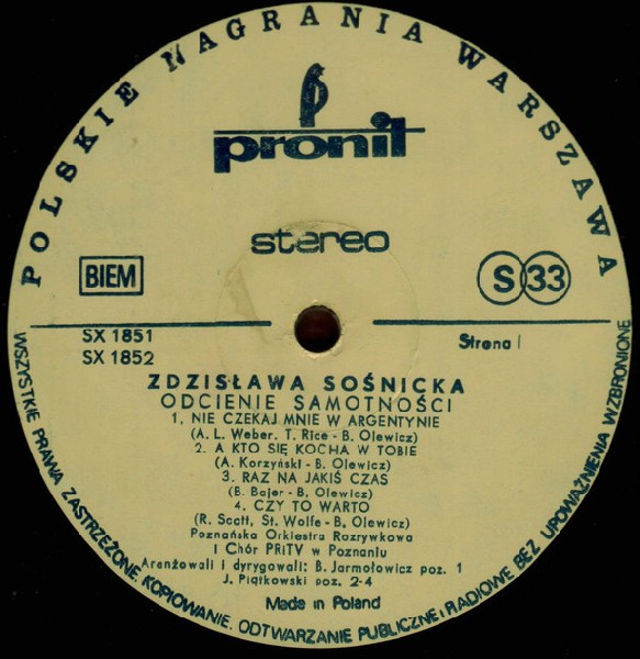 Odcienie Samotności (2 X Winyl, Lp, Album, Gatefold, ? ? 1980, Polska) - Zdzisława Sośnicka 3